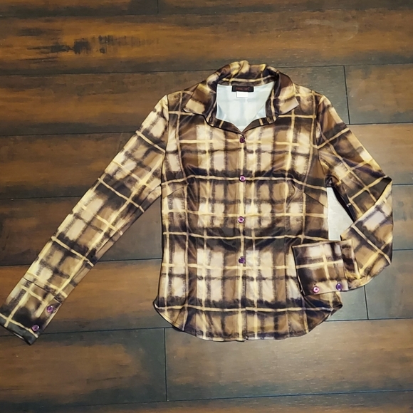 NWOT Long Sleeve Button Down Blouse - Picture 1 of 4